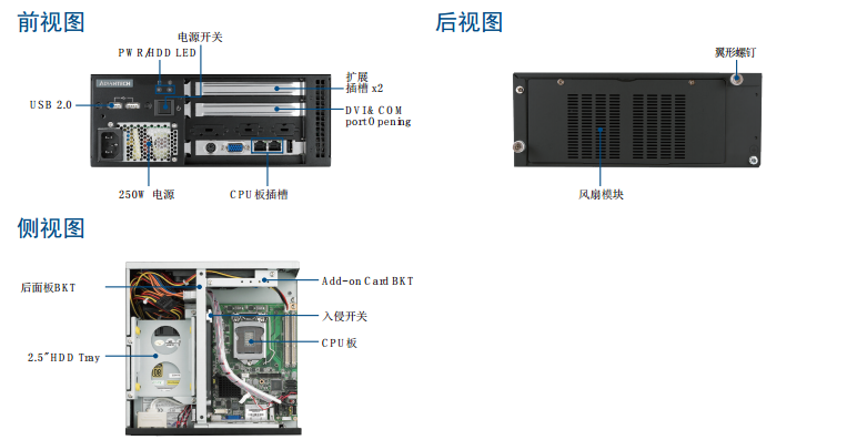 Advantech研华科技 IPC-3012小型工控机箱,支持半长卡以及I3/I5/I7处理器