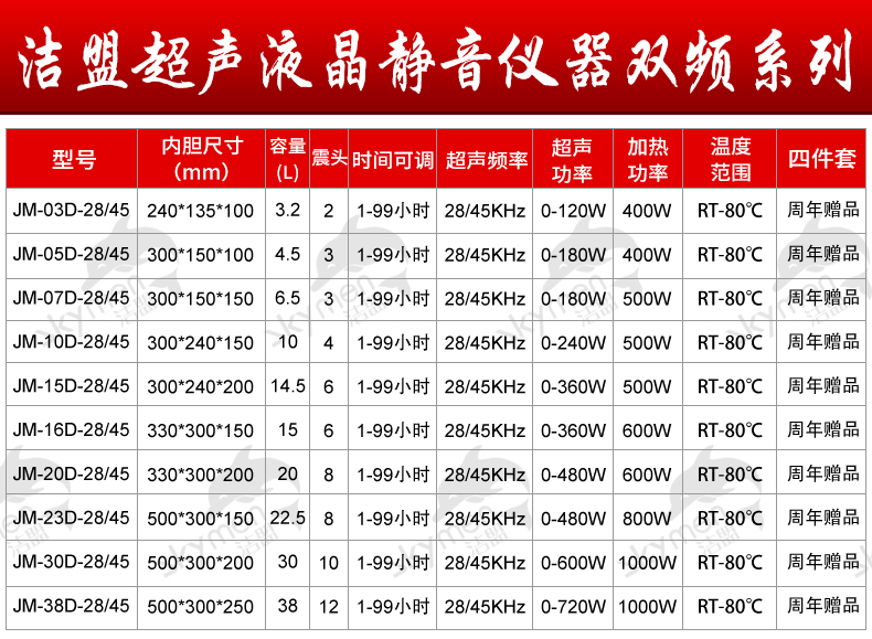 潔盟實驗室超聲波清洗儀器脫氣掃頻超聲波清洗機雙頻JM-10D 10L
