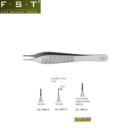 FST微型细齿镊11006-12 Adson微型1x2齿镊10027-12 FST交叉齿镊11506-12