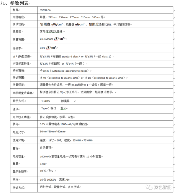 SS200UV無線智能紫外輻照計 UV能量計