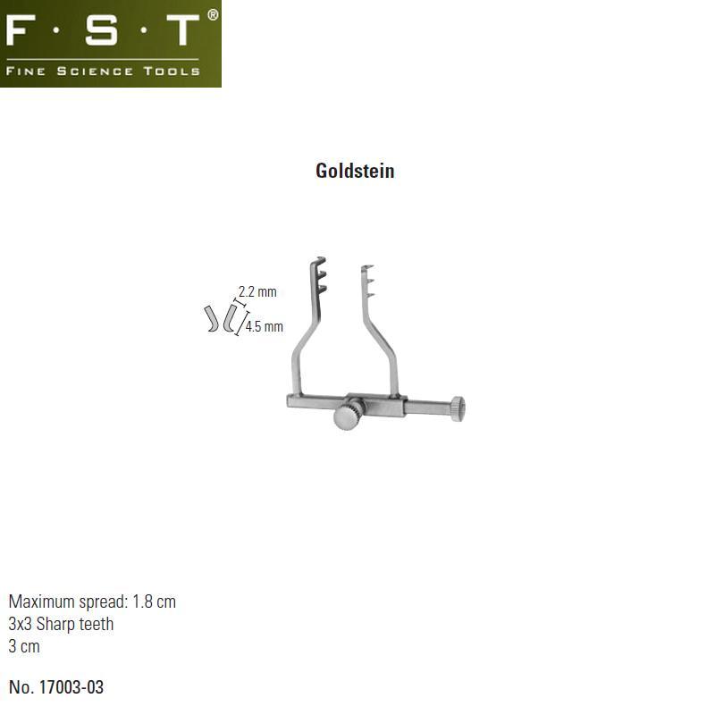 Goldstein撐開器 3x3尖齒牽開器 FST牽開器17003-03 FST動物解剖器械