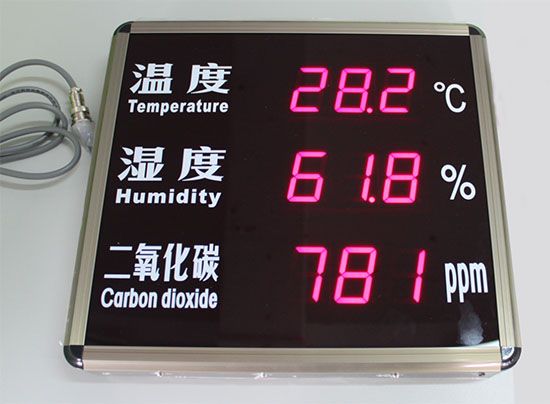 温湿度二氧化碳显示屏/便携式温湿度二氧化碳显示屏